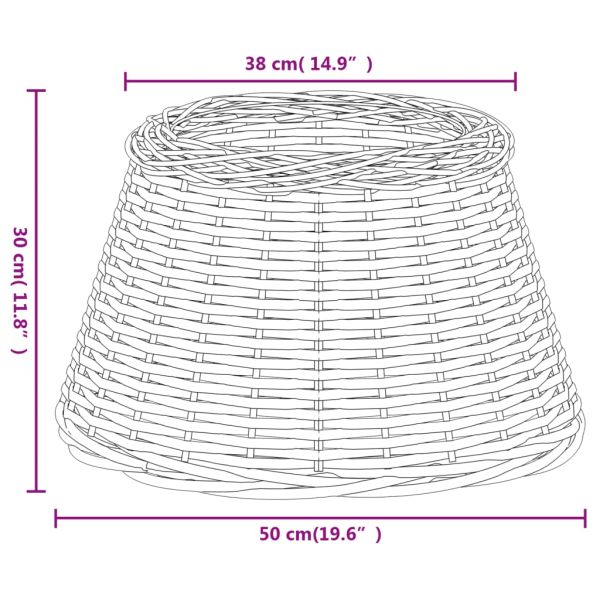 Абажур за лампа бял Ø15x30 см ракита