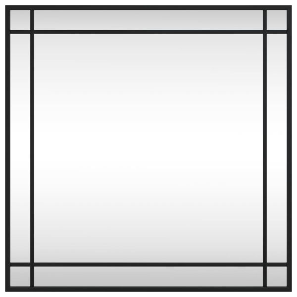 Стенно огледало, черно, 60x60 см, квадратно, желязо