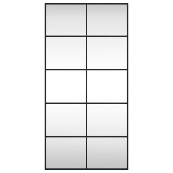 Стенно огледало, черно, 50x100 см, правоъгълно, желязо