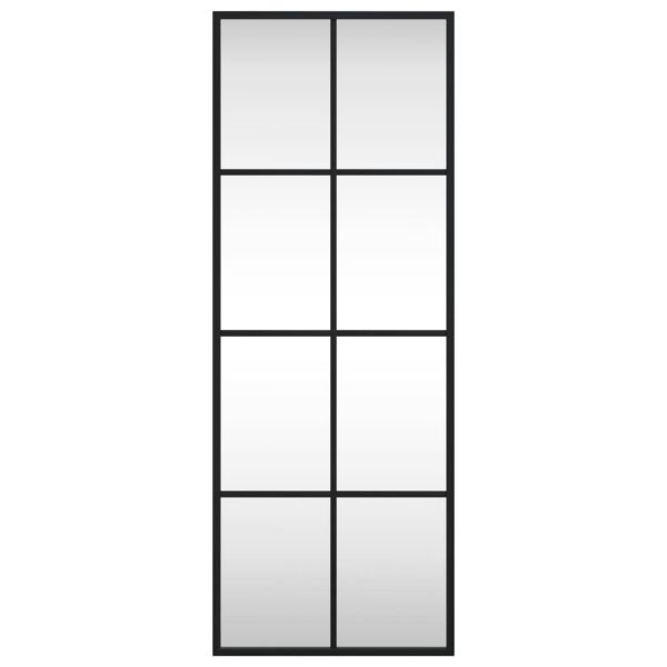 Стенно огледало, черно, 30x80 см, правоъгълно, желязо