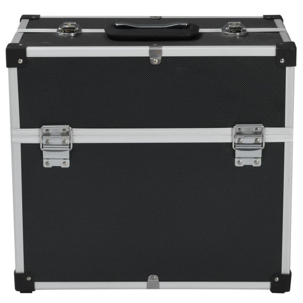 Кутия за инструменти 38x22,5x34 см черен алуминий