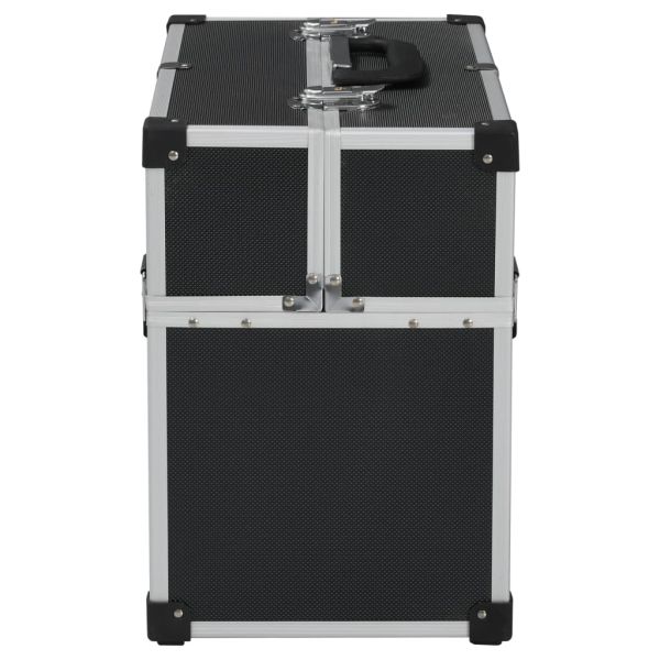Кутия за инструменти 38x22,5x34 см черен алуминий