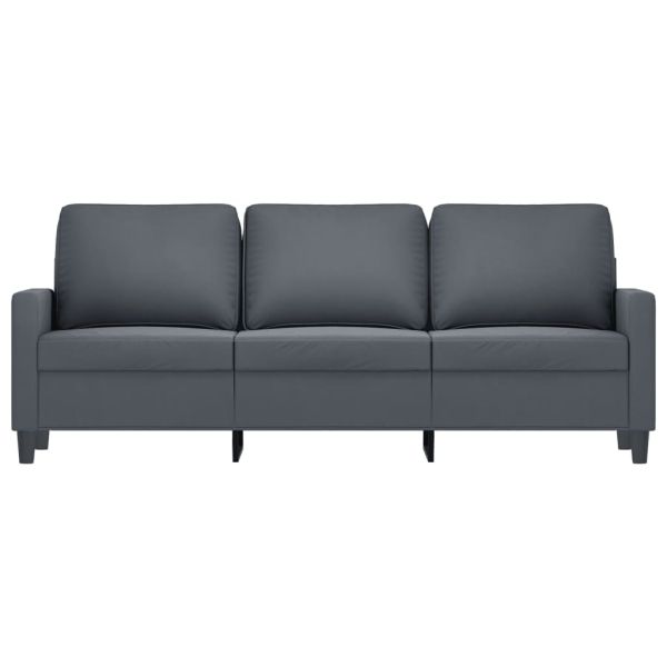 3-местен диван, тъмносив, 180 см, кадифе