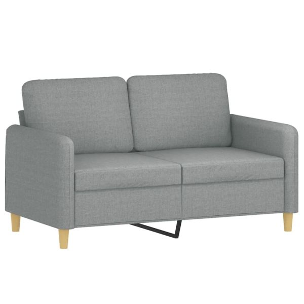 Комплект дивани 4 части с възглавници светлосив текстил