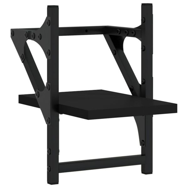 Стенни рафтове с пръти 2 бр черни 20x25x30 см