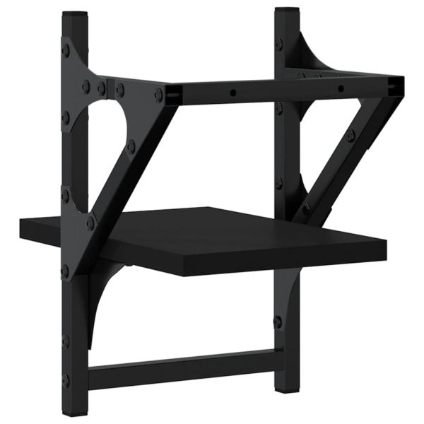 Стенни рафтове с пръти 2 бр черни 20x25x30 см