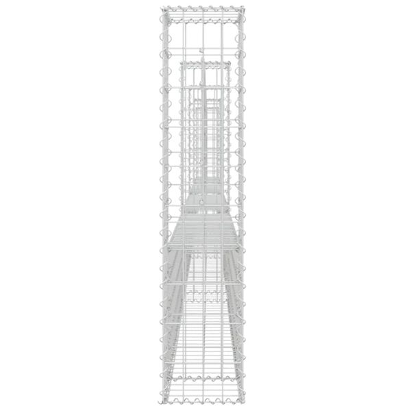 U-образна габионна кошница с 5 стълба, желязо, 500x20x100 см