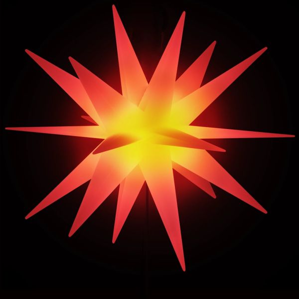 Коледни лампи с шипове, 3 бр, LED, сгъваеми, червени, 57 см