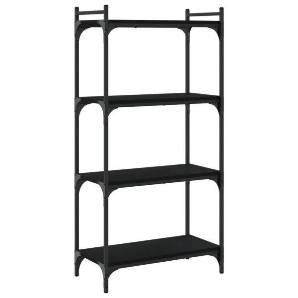 Библиотека 4 рафта черна 60x30x120 см инженерно дърво