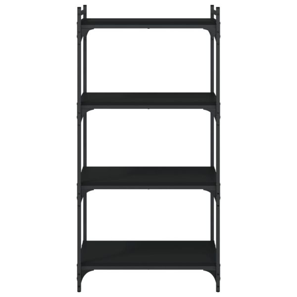 Библиотека 4 рафта черна 60x30x120 см инженерно дърво