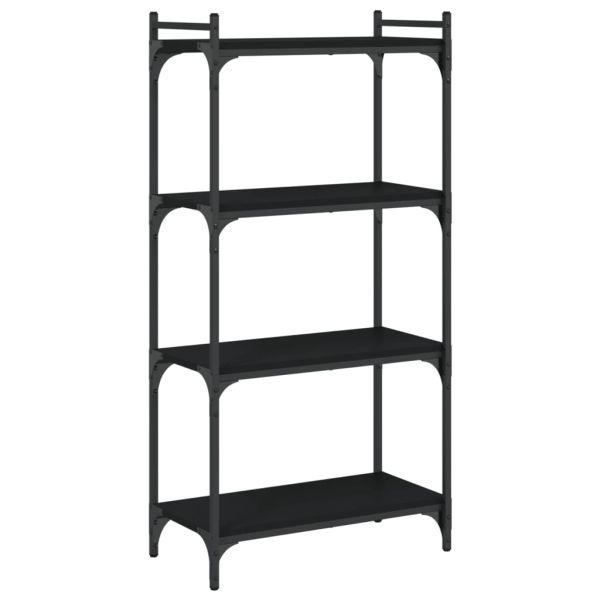 Библиотека 4 рафта черна 60x30x120 см инженерно дърво