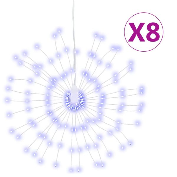 Коледни звездни светлини 140 LED 8 бр синьо 17 см