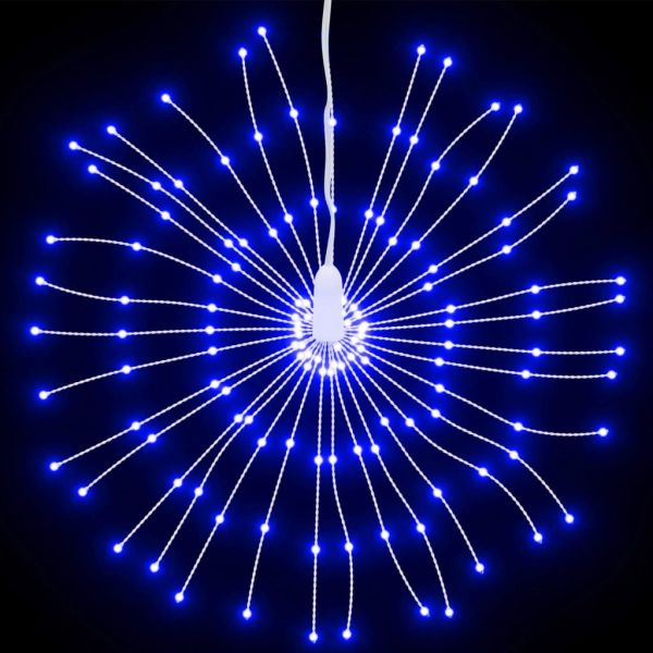 Коледни звездни светлини 140 LED 8 бр синьо 17 см