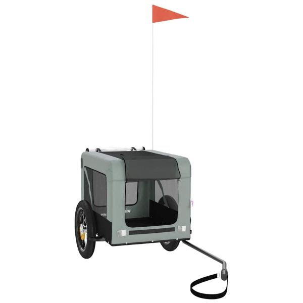 Ремарке за колело за любимци сив и черен Оксфорд плат и желязо