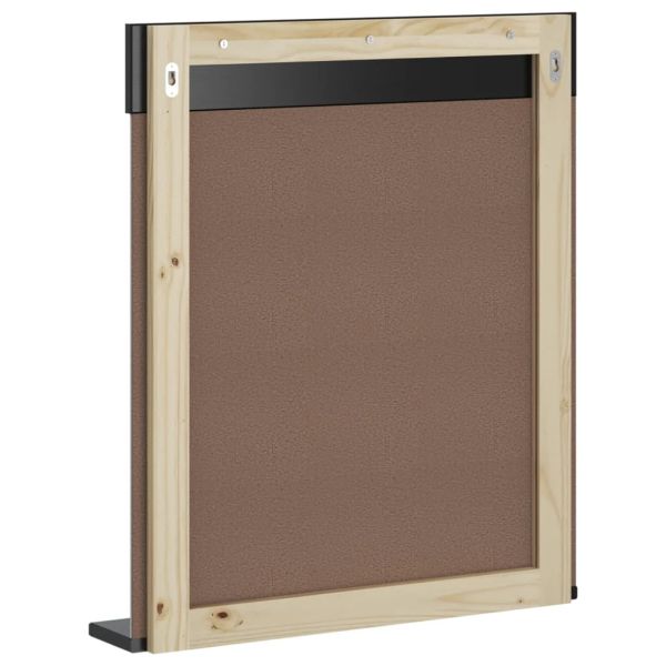 Огледало за баня с рафт "BERG" черно 60x12x70 см масивно дърво