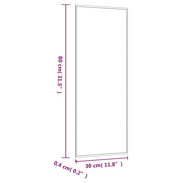 Стенно огледало 30x80 см стъкло правоъгълно