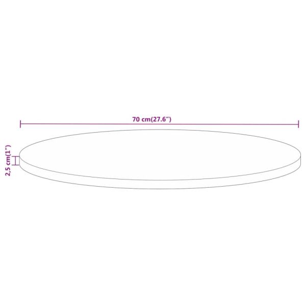 Плот за маса Ø 70x2,5 см кръгъл масивна регенерирана дървесина