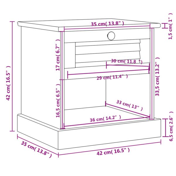 Нощно шкафче VIGO 42x35x42 см бор масив