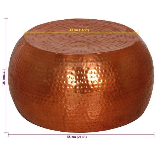Маса за кафе, месинг, Ø55x28 см, алуминий