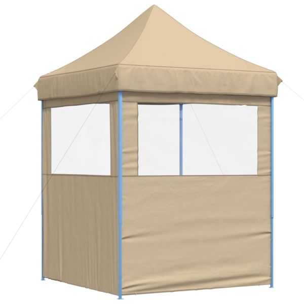 Сгъваема парти шатра pop-up с 2 странични стени бежова