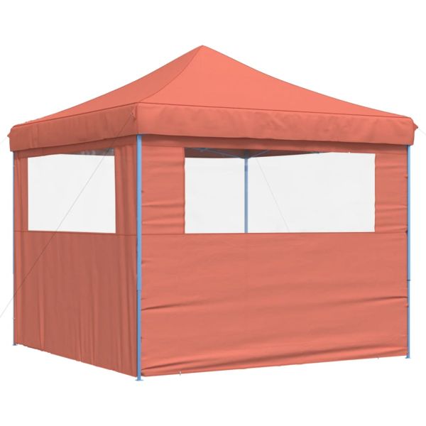 Сгъваема парти шатра pop-up с 2 странични стени теракота