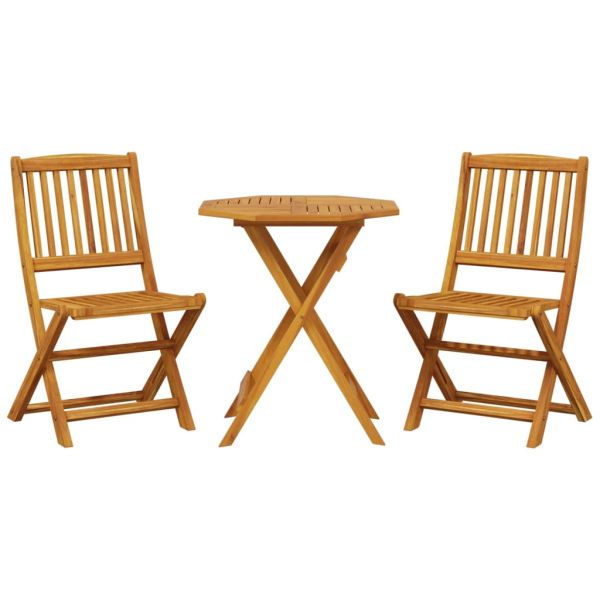 Сгъваем бистро комплект от 3 части, акация масив