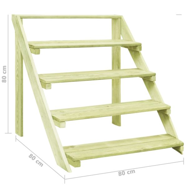 Стойка за цветя, 80x80x80 см, импрегнирано борово дърво