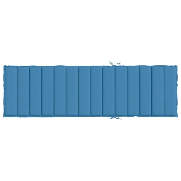 Шалте за шезлонг, меланж синьо, 200x60x4 см, плат