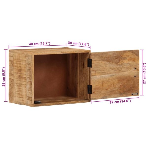 Стенно нощно шкафче 40x30x25 см масивно мангово дърво