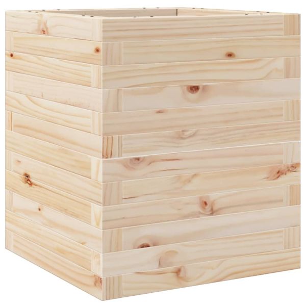 Градинска кашпа 40x40x46 см масивна борова дървесина