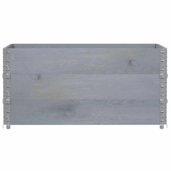 Палетни страници, сив, 3 бр, 120x80 см, борова дървесина масив