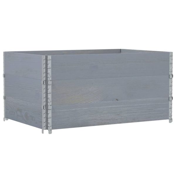 Палетни страници, сив, 3 бр, 120x80 см, борова дървесина масив
