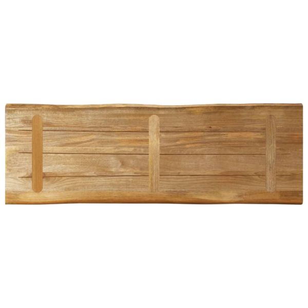 Плот за маса, жив ръб, 110x40x3,8 см, масивно дърво грубо манго