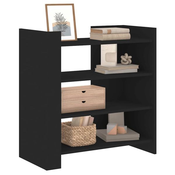 Сайдборд, черен, 73,5x35x75 см, инженерно дърво