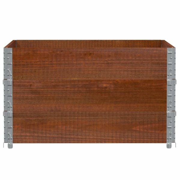 Палетни страници, кафяв, 3бр, 100x100см, борова дървесина масив