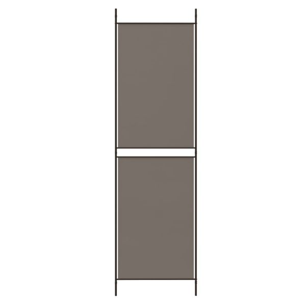 Параван за стая, 4 панела, антрацит, 200x200 cм, текстил