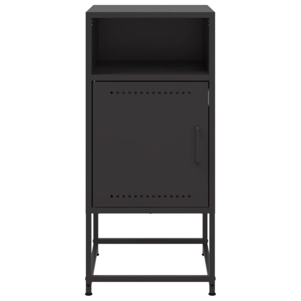 Нощни шкафчета 2 бр черен 36x39x78 см стомана