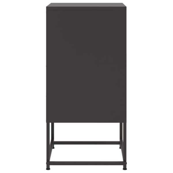 Нощни шкафчета 2 бр черен 36x39x78 см стомана