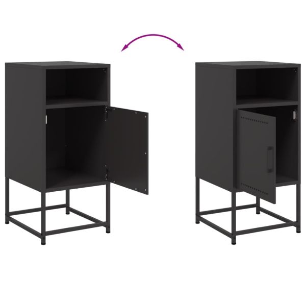 Нощни шкафчета 2 бр черен 36x39x78 см стомана