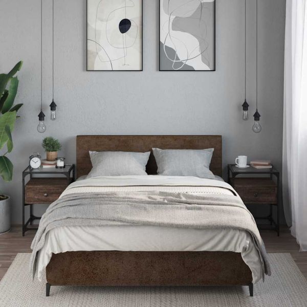 Нощни шкафчета 2 бр кафяв дъб 40x40x55 см инженерно дърво