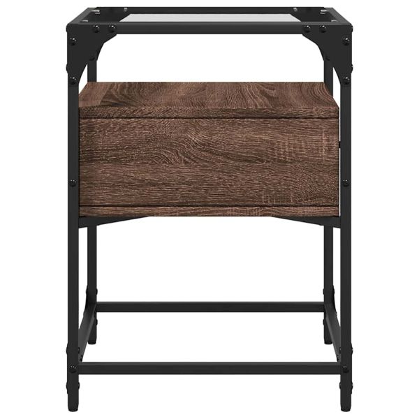 Нощни шкафчета 2 бр кафяв дъб 40x40x55 см инженерно дърво