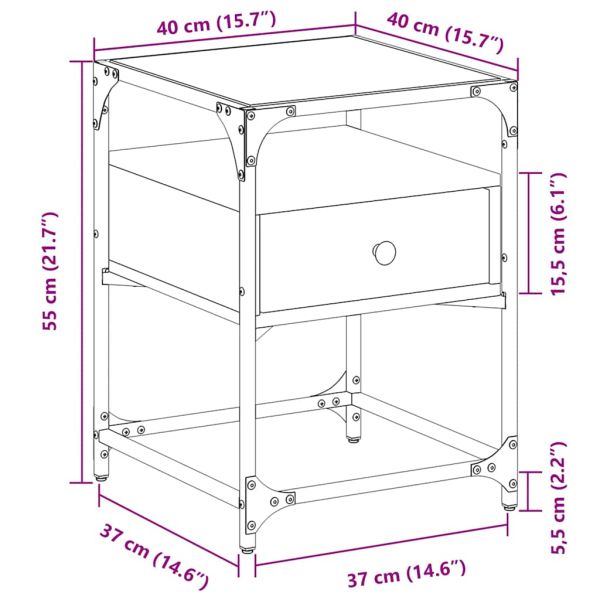 Нощни шкафчета 2 бр кафяв дъб 40x40x55 см инженерно дърво