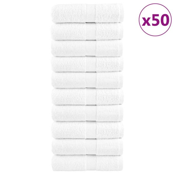 Премиум кърпи за гости SOLUND 50 бр бели 30x50 см 600 gsm