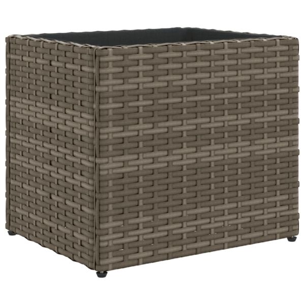 Градински плантер, сив, 36x30x32 см, полиратан