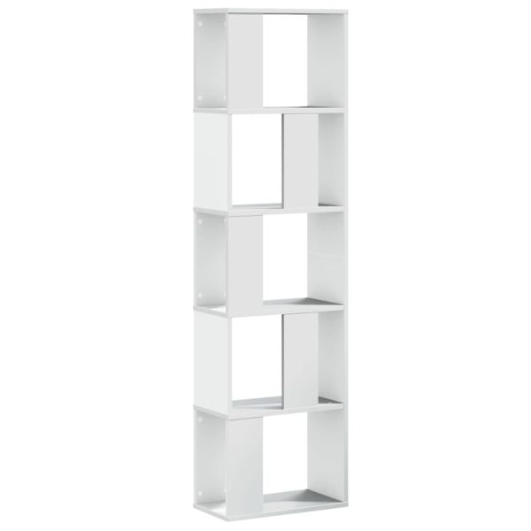 Библиотека 5 рафта бяла 45x23,5x162,5 см инженерно дърво