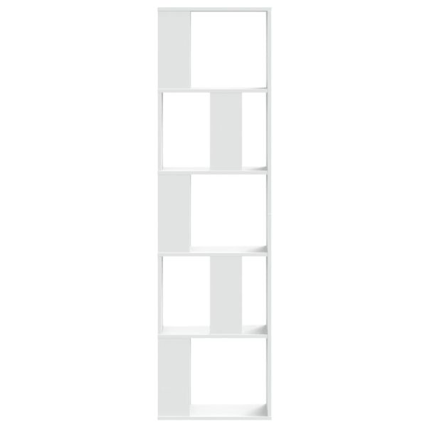 Библиотека 5 рафта бяла 45x23,5x162,5 см инженерно дърво