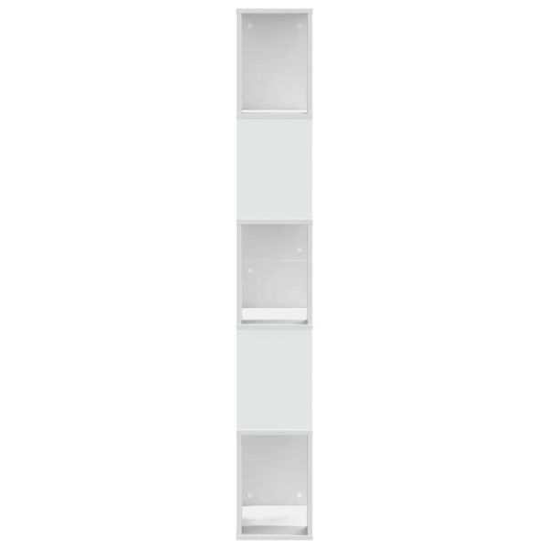 Библиотека 5 рафта бяла 45x23,5x162,5 см инженерно дърво