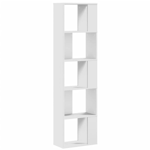 Библиотека 5 рафта бяла 45x23,5x162,5 см инженерно дърво
