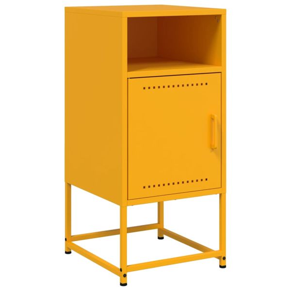 Нощни шкафчета 2 бр горчица жълто 36x39x78 см стомана