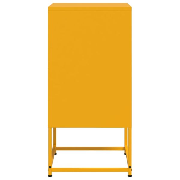 Нощни шкафчета 2 бр горчица жълто 36x39x78 см стомана